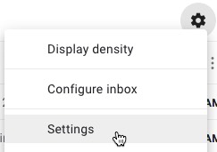 Open Settings in Gmail