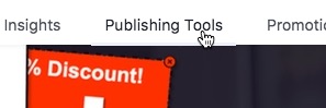 Click Publishing Tools from your Page