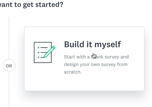 Choose the 'Build it myself' option