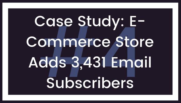 Case Study: E-Commerce Store Adds 3,431 Email Subscribers