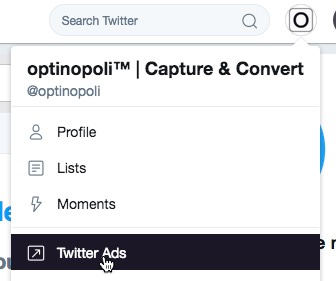 Choose Twitter Ads from the menu