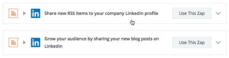 Zapier - post new RSS items to LinkedIn