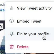 Pin a Tweet to your profile