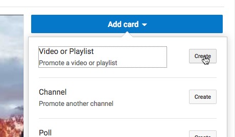 Add a card to promote a video